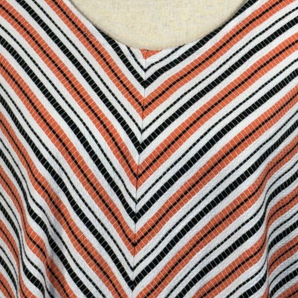 Ruby Rd 1X-Large Top Striped 3/4 Sleeves Stretch Round Neck Pullover Multicolor - Picture 7 of 9